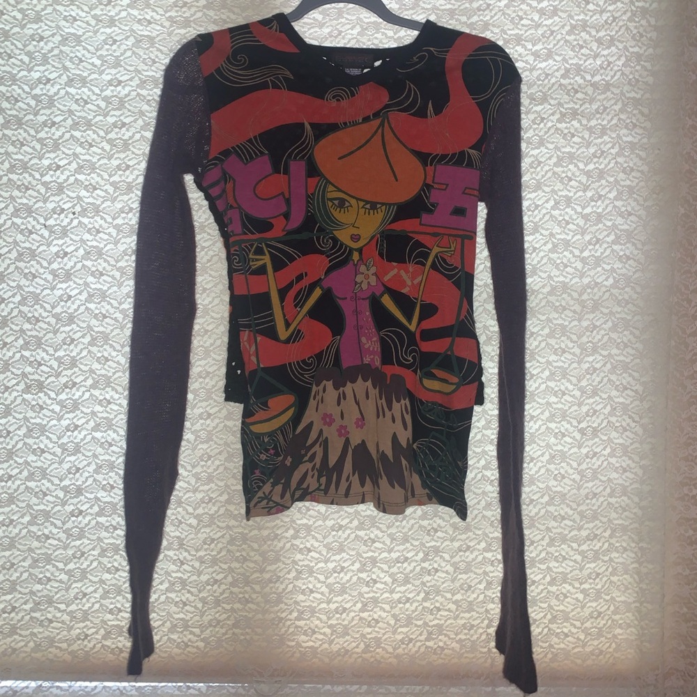 Vintage long sleeve with crochet back. Hardly worn.